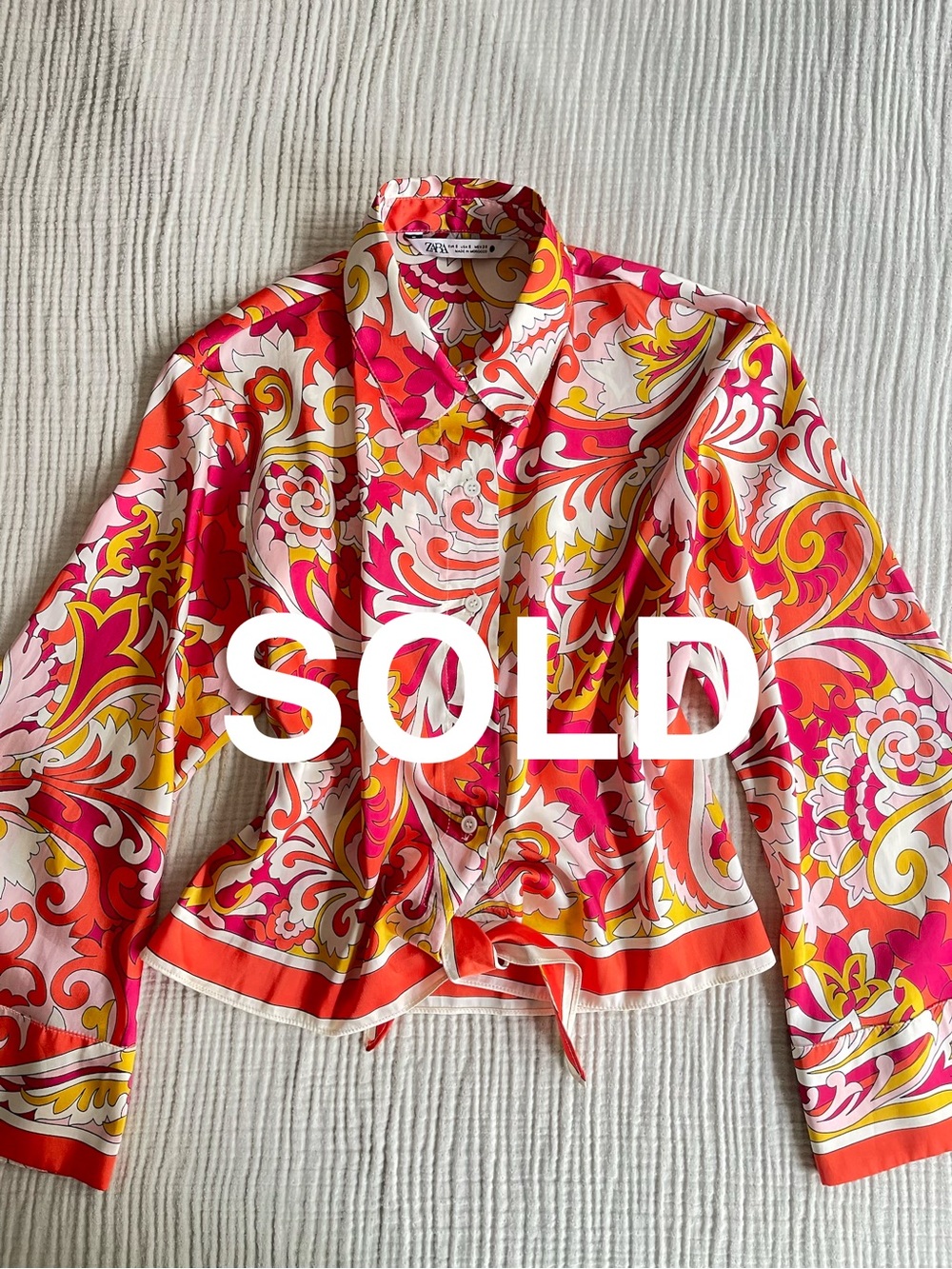 Zara Multicolor Patterned Silk-blend Shirt